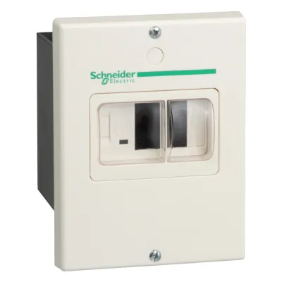 Schneider Electric Leergehäuse für Schaltgeräte GV2MP02 | IP55 | Einbaugehäuse | Kunststoff | 106,5x140x71mm | grau