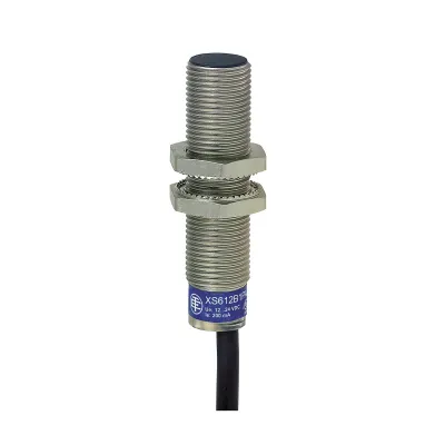 Schneider Electric Induktiver Näherungsschalter XS612B1PBL2 | M12 Gewinde | PNP | 4mm | 12-48V DC | Messing | 2m Kabel
