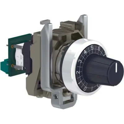 Schneider Electric Potentiometer XB4BD912R4K7 | Metall Komplettgerät | 4,7K Ohm | 22 mm | IP66 | 1W | Industrie