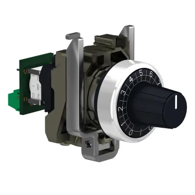 Schneider Electric Potentiometer XB4BD912R4K7 | Metall Komplettgerät | 4,7K Ohm | 22 mm | IP66 | 1W | Industrie
