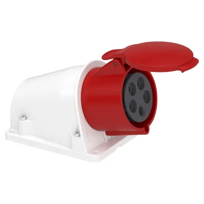 Schneider Electric CEE-Steckdose PKY32W435 | 5-polig 32A 400V IP44 Aufputz | Schneidklemmen | 6h | rot