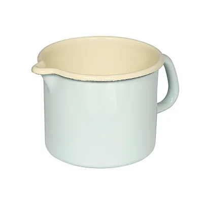 Riess Schnabeltopf 14 cm 1,7 l | 0041-006 | Emaille Milchtopf Induktion | schnittfest | spülmaschinengeeignet | türkis