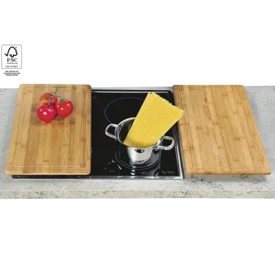 Kesper Schneide- und Abdeckplatte 58591 Bambus | Schneidebrett Herdabdeckung FSC | 50x28x4 cm natur Braun