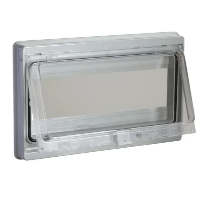 Schneider Electric Schrank-Frontplatte NSYMW10MK | Modulares Einbauset mit Sichtfenster IP55 | 1HE 180x46mm