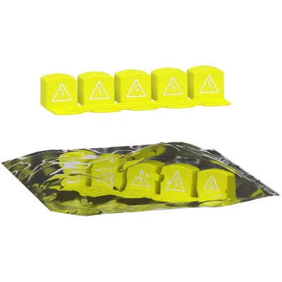 Schneider Berührungsschutzabdeckung A9XPT620 | Zahnkappen für Acti 9 Phasenschiene | 20 Stück | gelb