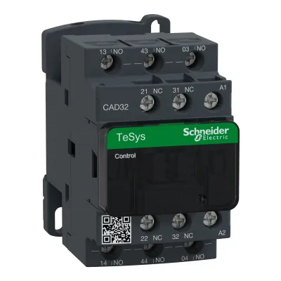 Schneider Electric Hilfsschütz CAD32P7 | 3S+2Ö | 230V AC | 10A | Schraubanschluss | TeSys D | dunkelgrau