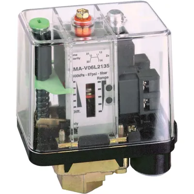 Telemecanique Sensors Druckschalter XMAV12L2135 | 12 bar | 1,3–12 bar einstellbar | IP54 | 1/4 Zoll | für Luft & Wasser
