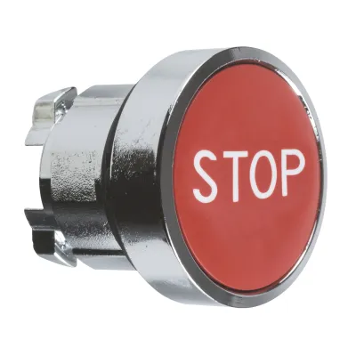 Schneider Electric Drucktaster ZB4BA434 | Frontelement | flach | rund | rot | 22,5 mm | IP66 | STOP