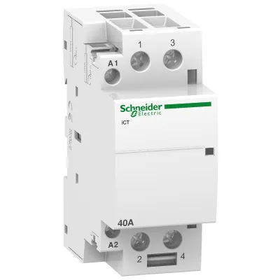 Schneider Electric Installationsschütz A9C20842 | iCT Serie | 40A 2S | 220-240V AC 50Hz | DIN-Schiene | IP20 | Weiß
