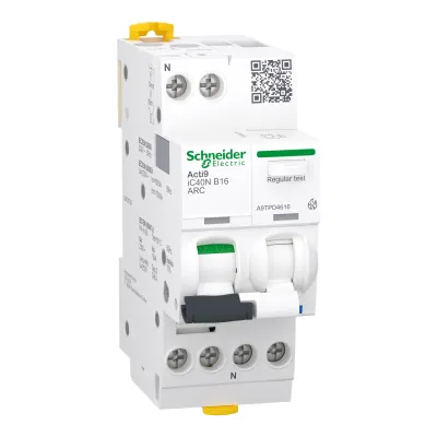 Schneider Electric Brandschutzschalter AFDD A9TPD4616 | Leitungsschutzschalter 1P+N 16A B | 230V | 2TE | IP20 | weiß