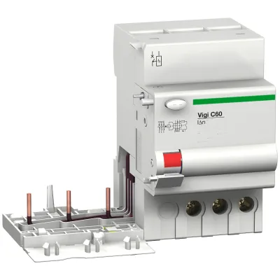 Schneider Electric Fehlerstromschutzblock Vigi C60 M9V11363 | 3-polig | 63A | 30mA | Typ AC | 400V | FI-Schutzschalter
