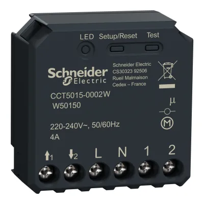 Schneider Electric Wiser Jalousieaktor Unterputz CCT5015-0002W | Zigbee | Funk | App-Steuerung | 1-fach | 900W | IP20