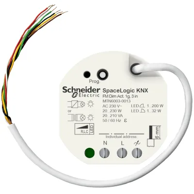 Schneider Electric Dimmaktor KNX MTN6003-0013 | Universal UP | 1-fach | 230V | 0-200W | 3 Binäreingänge | KNX Secure