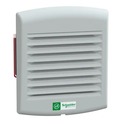 Schneider Electric Filterlüfter NSYCVF38M24DPF | Schaltschranklüfter IP54 24V DC | 38m³/h | 117x137mm | grau RAL7035