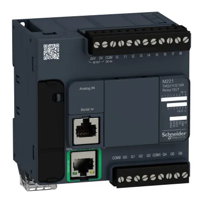 Schneider Electric SPS Modicon M221 TM221CE16R | 16 E/A | 7 Relais | Ethernet | 2 Analog-In | 85–264V AC