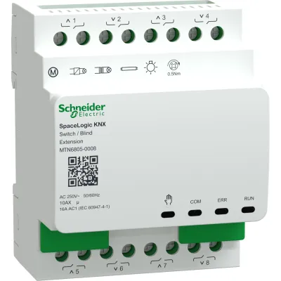 Schneider Electric SpaceLogic KNX Jalousieaktor | MTN6805-0008 | 8-fach | 16A | REG | LED | IP20