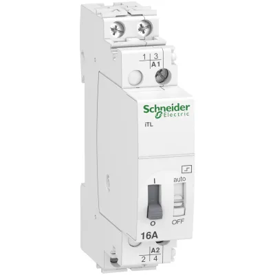 Schneider Electric Fernschalter ITL A9C30812 | 2-polig | 2 Schließer | 16A | DIN-Schiene | 230-240V AC | 110V DC | 1TE