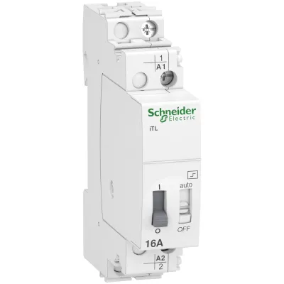 Schneider Electric Fernschalter iTL A9C30811 | 1-polig | 16A | 230-240V AC | 110V DC | DIN-Schiene | 1TE | Handbedienung