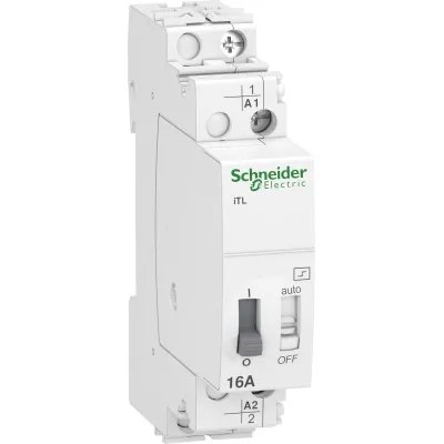 Schneider Electric Fernschalter iTL A9C30811 | 1-polig | 16A | 230-240V AC | 110V DC | DIN-Schiene | 1TE | Handbedienung