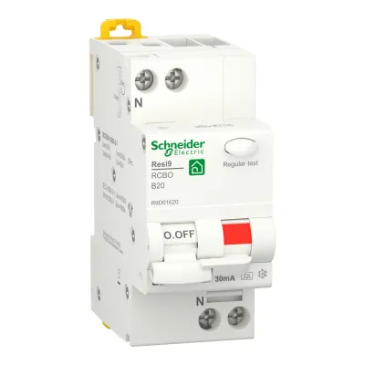 Schneider Electric FI/LS-Schalter Resi9 R9D01620 | 1P+N | 20A | B-Charakteristik | 30mA Typ A | 6kA | 230V | weiß