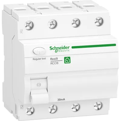Schneider Electric FI-Schutzschalter R9R22440 | 4-polig 3P+N | 40A | 30mA Typ A | 400V | 10kA | DIN-Schiene | weiß