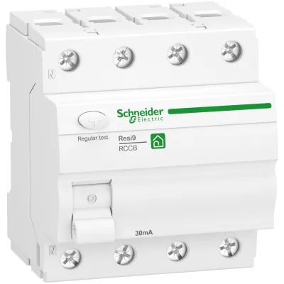 Schneider Electric FI-Schutzschalter R9R22440 | 4-polig 3P+N | 40A | 30mA Typ A | 400V | 10kA | DIN-Schiene | weiß