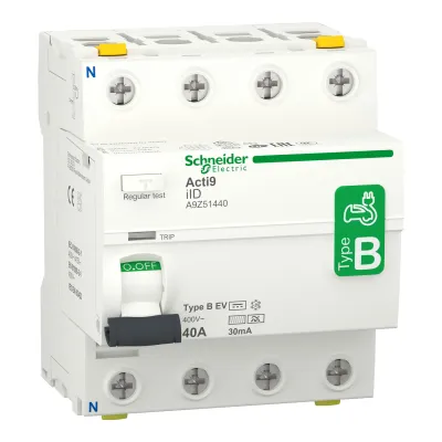 Schneider Electric FI-Schutzschalter Typ B-EV | 4-polig | 40A | 30mA | allstromsensitiv | für Wallbox | 400V