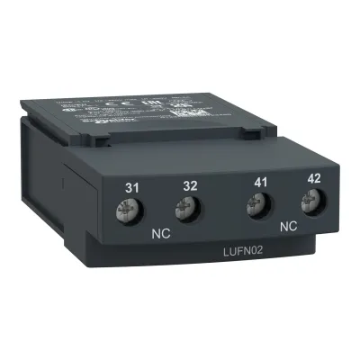 Schneider Electric Hilfsschaltermodul LUFN02 | 2 Öffner | aufsteckbar & integrierbar | Schraubanschluss | TeSys U