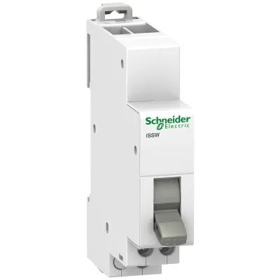 Schneider Gruppenschalter A9E18073 | 1-polig 3-Positionen | 20A 250V AC | Hutschienemontage | IP20 | Kunststoff | weiß