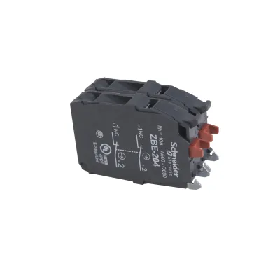 Schneider Electric Hilfsschalterblock ZBE204 | 2 Öffner | Schraubanschluss | aufsteckbar | 3A AC | für Harmony XB4/XB5