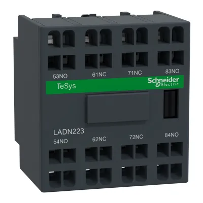 Schneider Electric Hilfsschalterblock LADN223 | 2 Schließer 2 Öffner | Federzuganschluss | 10A 690V | für TeSys D