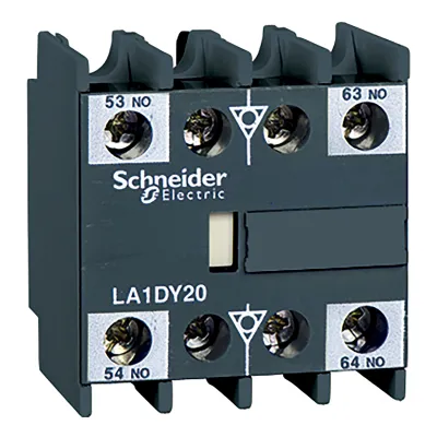 Schneider Electric Hilfsschalterblock LA1DX20 | 2 Schließer | Schraubanschluss | Frontbefestigung | 10A | TeSys D