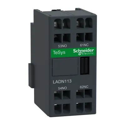 Schneider Electric Hilfsschalterblock LADN113 | 1 Schließer 1 Öffner | 10A AC | Federzuganschluss | Frontbefestigung