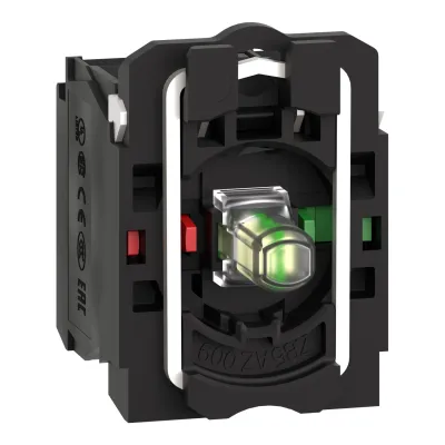 Schneider Electric Hilfsschalterblock ZB5AW0B15 | LED-Modul 24V AC/DC | 1S 1Ö | Ø22mm | Weiß | Kunststoff