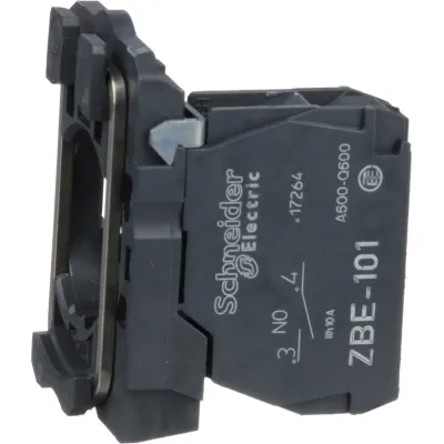 Schneider Electric Hilfsschalterblock ZB5AZ101 | 1 Schließer | Schraubanschluss | Harmony XB5 | 22mm | Schwarz