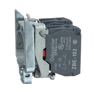 Schneider Electric Hilfsschalterblock ZB4BZ104 | 2 Öffner | 22mm | Schraubanschluss | IP20 | Harmony XB4 | Dunkelgrau