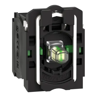 Schneider Electric Hilfsschalterblock ZB5AW0B13 | LED 24V AC/DC | 2 Schließer | Frontbefestigung | weiß