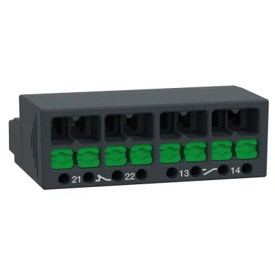 Schneider Electric Hilfsschalterblock GVAE11A | 1S+1Ö | Frontbefestigung SnapIN | für TeSys GV2 Motorschutzschalter
