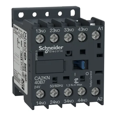 Schneider Electric Hilfsschütz CA2KN40P7 | 4S | 230V AC 50/60Hz | 10A | Schraubanschluss | 45x58x57mm | für Hutschiene