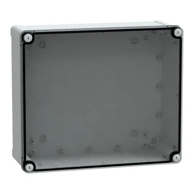 Schneider Electric Industriegehäuse NSYTBP342912T | IP66 | PC-Kunststoff | Transparent | 341x291x128 mm | RAL7035 Grau