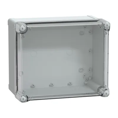 Schneider Electric Leergehäuse NSYTBS292416HT | IP66 | 241x291x168mm | ABS Kunststoff | transparent | grau RAL7035