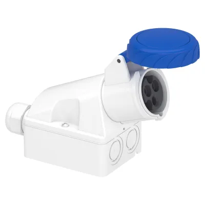 Schneider Electric CEE-Steckdose 83154 | 16A 2P+E | 200-250V AC | IP67 | Aufputz | Schraubklemme | Blau