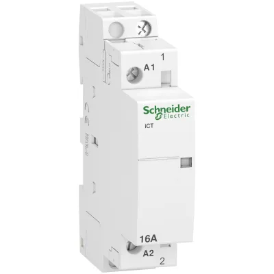 Schneider Electric Installationsschütz A9C22011 | Acti 9 iCT | 16A | 1 Schließer | 12V AC | 250V | IP20 | geräuscharm