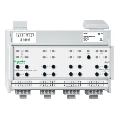 Schneider Electric Jalousieaktor KNX REG MTN649808 | 8-fach | 10A | Handbedienung | LED-Anzeige | IP20 | lichtgrau