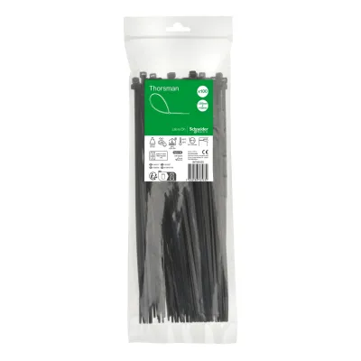 Schneider Electric Kabelbinder Thorsman IMT46420 | 300x4,8mm | PA 6.6 UV-stabil | halogenfrei | 100 Stück | schwarz