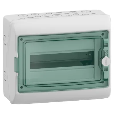 Schneider Electric Kleinverteiler 13431 | AP 1x12TE | IP65 | Kunststoff | Fenster transparent | 280x340x160 mm | grau