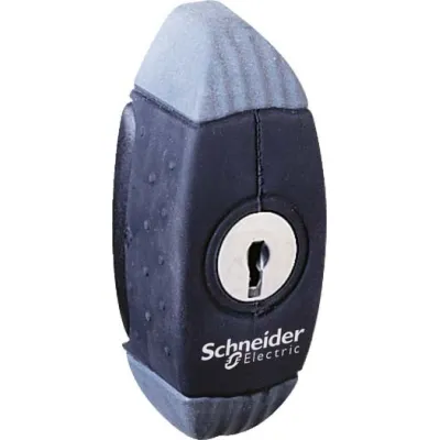 Schneider Electric Knebelgriff NSYAEDL405S3D | Drehgriff mit Schließung 405 für Spacial S3D | Aluminium | Blau/Grau