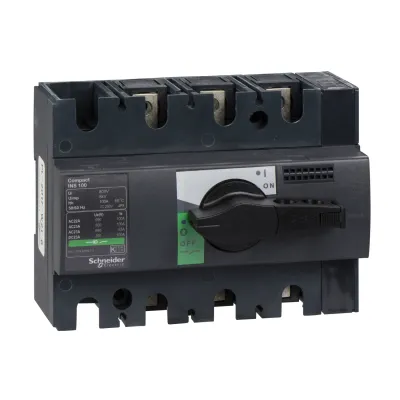 Schneider Electric Lasttrennschalter INS100 28908 | Hauptschalter 100A 3-polig | IP40 | Drehantrieb schwarz
