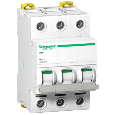 Schneider Electric Lasttrennschalter iSW A9S65391 | Ausschalter 3-polig | 100A | 415V AC | REG | 3TE | IP20 | weiß