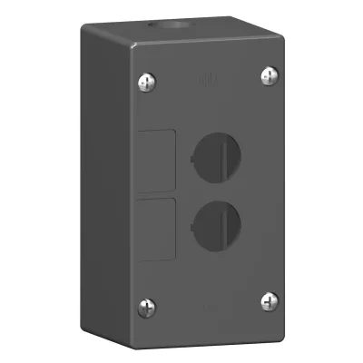 Schneider Electric Aufbaugehäuse XALG02 | Leergehäuse für 2 Befehlsstellen Ø22,5 mm | IP66 | ABS Kunststoff schwarz